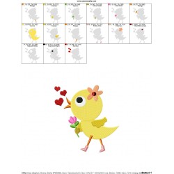 Cute Valentine Chick Embroidery Design Pattern-2