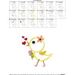 Cute Valentine Chick Applique Design Pattern-2