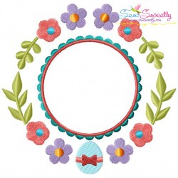 Easter Spring Frame Embroidery Design Pattern-1
