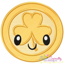 St.Patrick's Day Coin Kawaii Applique Design Pattern-1