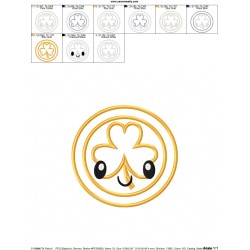 St.Patrick's Day Coin Kawaii Applique Design Pattern-2