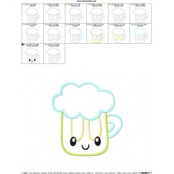 St.Patrick's Day Beer Kawaii Applique Design Pattern-2
