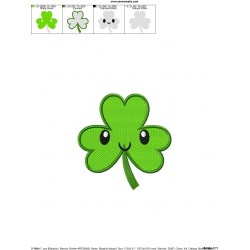 St.Patrick's Day Shamrock Kawaii Embroidery Design Pattern-2