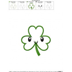 St.Patrick's Day Shamrock Kawaii Applique Design Pattern-2