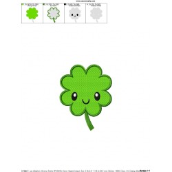 St.Patrick's Day Clover Kawaii Embroidery Design Pattern-2