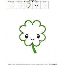St.Patrick's Day Clover Kawaii Applique Design Pattern-2