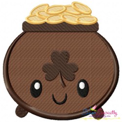 St.Patrick's Day Pot of Gold Kawaii Embroidery Design Pattern-1