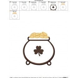 St. Patrick's Day Pot of Gold Applique Design Pattern-2