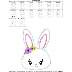 Easter Bunny Face Girl Applique Design Pattern-2