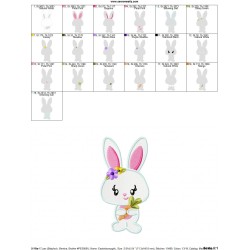 Easter Bunny Girl Carrot Embroidery Design Pattern-2