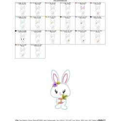 Easter Bunny Girl Carrot Applique Design Pattern-2