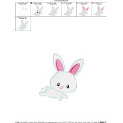 Easter Bunny Boy Jumping Embroidery Design Pattern-2