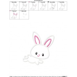 Easter Bunny Boy Jumping Applique Design Pattern-2