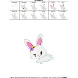 Easter Bunny Girl Jumping Embroidery Design Pattern-2