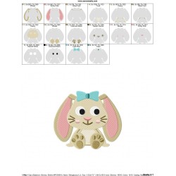 Easter Sitting Bunny Girl Embroidery Design Pattern-2
