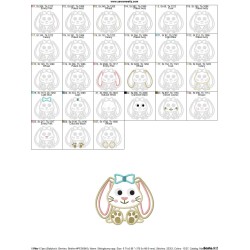 Easter Sitting Bunny Girl Applique Design Pattern-2