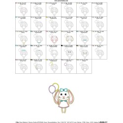Easter Bunny With Balloons Applique Design Pattern-2