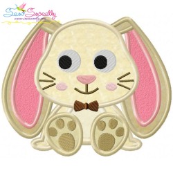 Easter Sitting Bunny Boy Applique Design Pattern-1