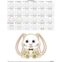 Easter Sitting Bunny Boy Applique Design Pattern-2