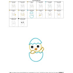 Easter Chick Egg Applique Design Pattern-2