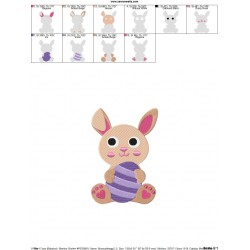 Easter Bunny With Egg-2 Embroidery Design Pattern-2