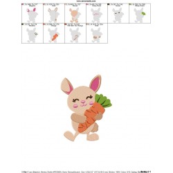 Easter Bunny With Carrot Embroidery Design Pattern-2