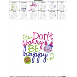 Don't Worry Be Hoppy Embroidery Design Pattern-2