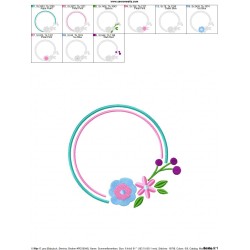 Summer Flower Frame-7 Embroidery Design Pattern-2