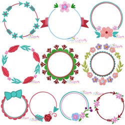 Summer Flower Frames Embroidery Design Bundle-1