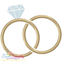 Wedding Rings Embroidery Design Pattern-1