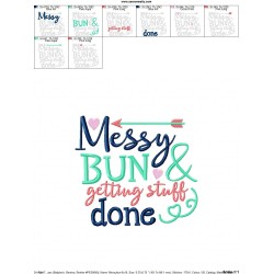 Messy Bun Embroidery Design Pattern-2