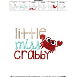 Little Miss Crabby Embroidery Design Pattern-2