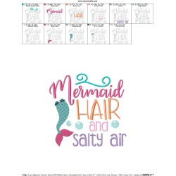 Mermaid Hair And Salty Air Embroidery Design Pattern-2