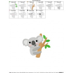 Koala On Branch Embroidery Design Pattern-2