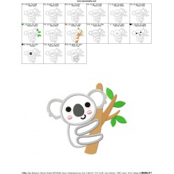 Koala On Branch Applique Design Pattern-2