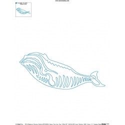 One Line Bean Stitch Blue Whale Embroidery Design Pattern-2