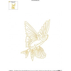 One Line Bean Stitch Gold Fish Embroidery Design Pattern-2