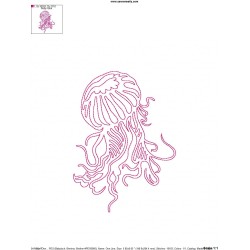 One Line Bean Stitch Jellyfish Embroidery Design Pattern-2