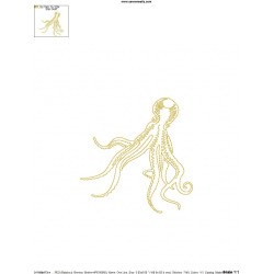 One Line Bean Stitch Octopus Embroidery Design Pattern-2