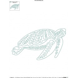 One Line Bean Stitch Sea Turtle Embroidery Design Pattern-2