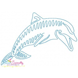 One Line Bean Stitch Sea Animals Embroidery Design Bundle-2