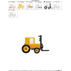 Forklift Embroidery Design Pattern-2