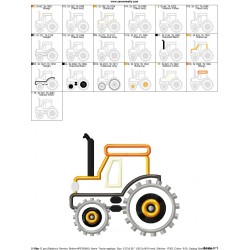 Tractor Applique Design Pattern-2