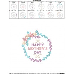 Happy Mother's Day Floral Frame-2 Embroidery Design Pattern-2