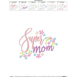 Super Mom Embroidery Design Pattern-2