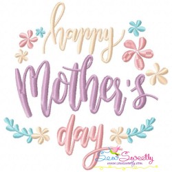 Mother's Day Floral Embroidery Design Bundle-7