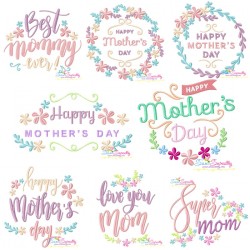Mother's Day Floral Embroidery Design Bundle-1