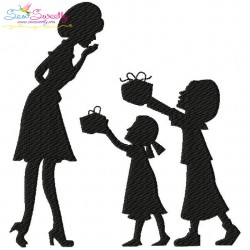 Mother's Day Silhouette Embroidery Design Bundle-5