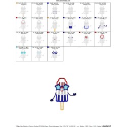 Red White Blue Popsicle Applique Design Pattern-2