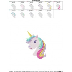 Unicorn Head Embroidery Design Pattern-2